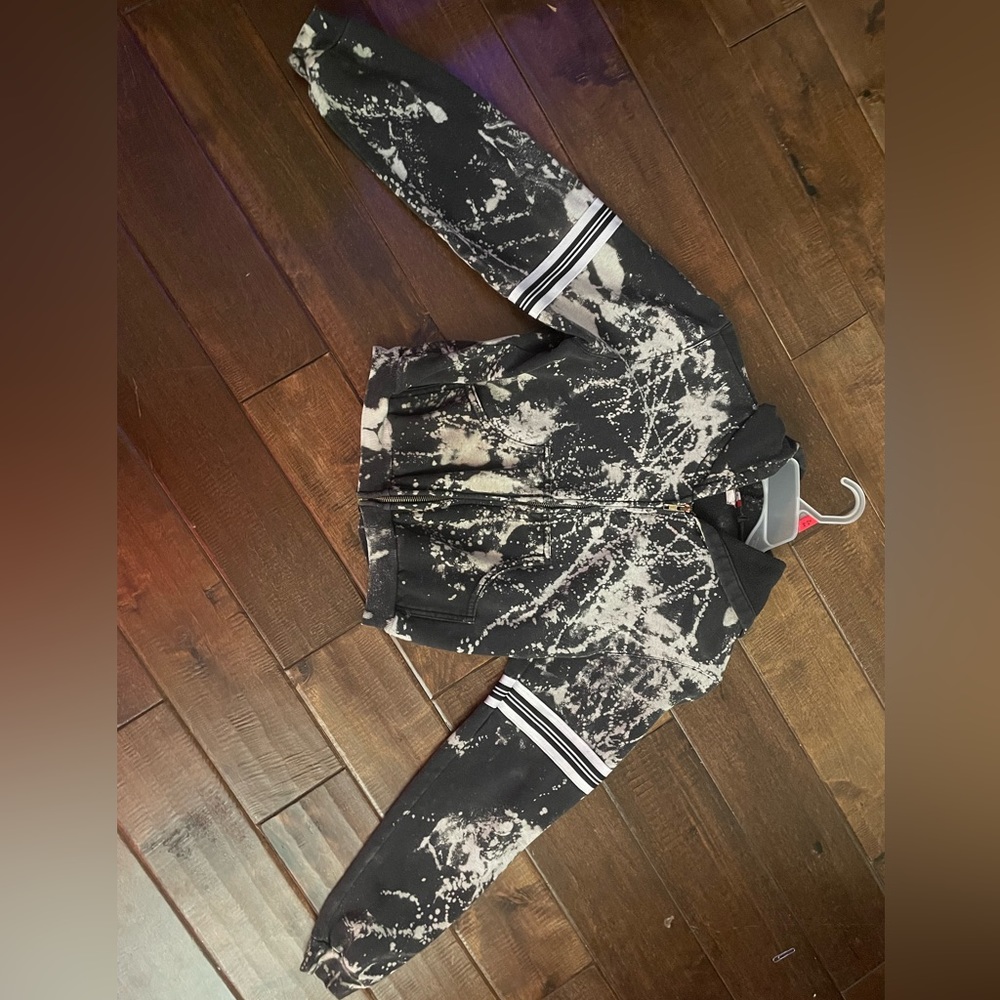 Medium bleach dyed hoodie.